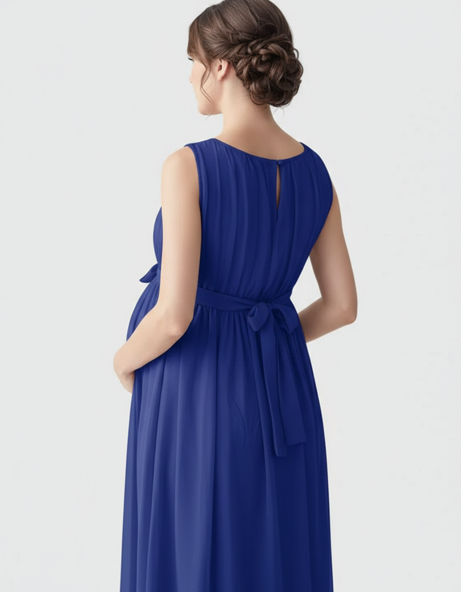 Bump Society – The Comfort Collection: Gathered Bodice Elegant Maternity Maxi Dress-Bump Society