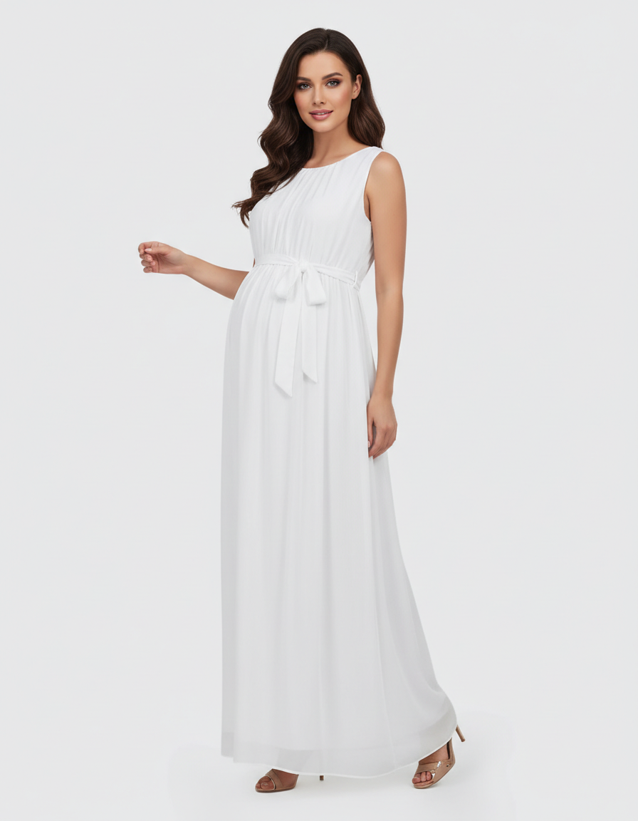 Bump Society – The Comfort Collection: Gathered Bodice Elegant Maternity Maxi Dress-Bump Society