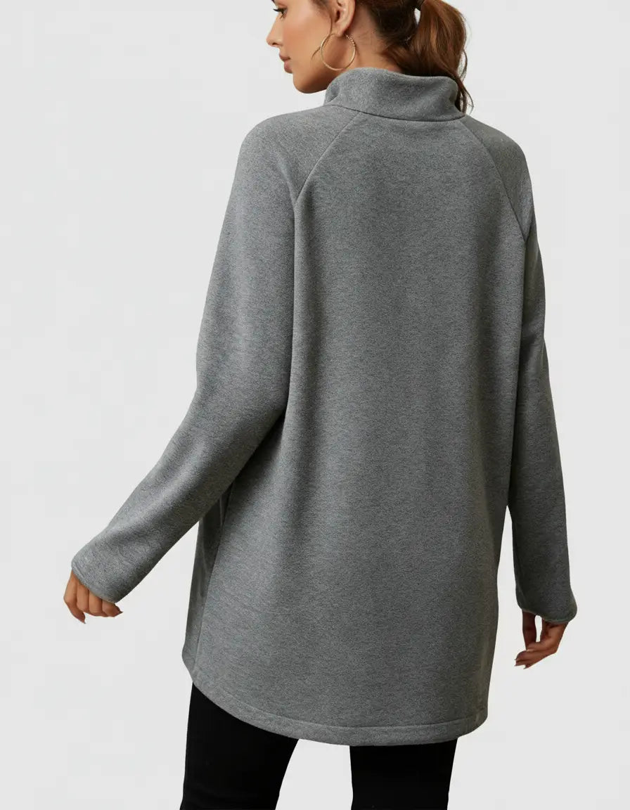 Bump Society – The Comfort Collection: Half-Zip Long Sleeve Maternity Top-Bump Society