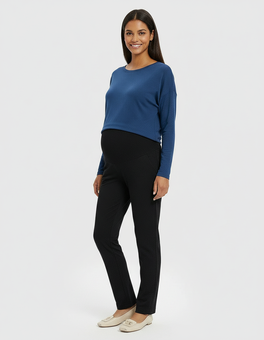 Bump Society – The Comfort Collection: High-Waist Cigarette Cut Maternity Trousers-Bump Society