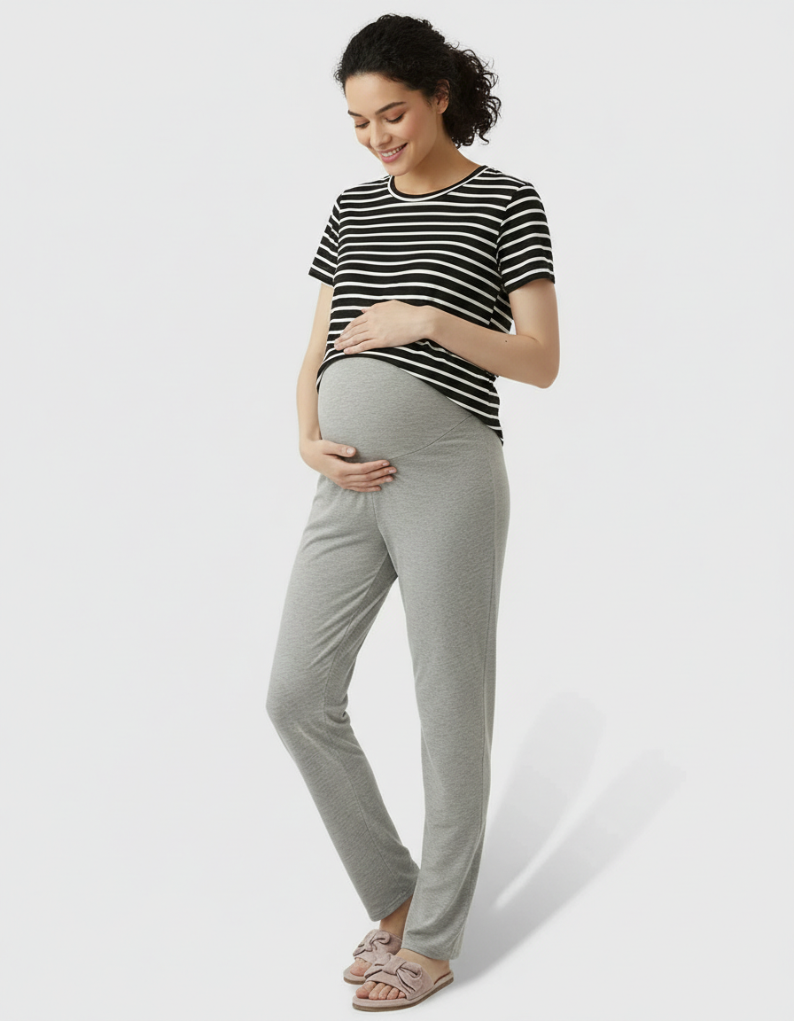Bump Society – The Comfort Collection: High-Waist Straight-Leg Maternity Pants-Bump Society