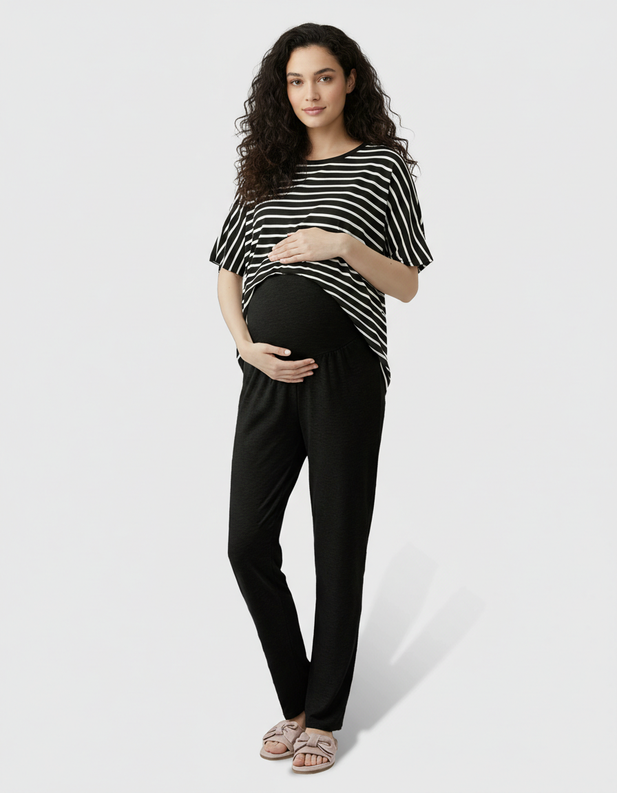 Bump Society – The Comfort Collection: High-Waist Straight-Leg Maternity Pants-Bump Society