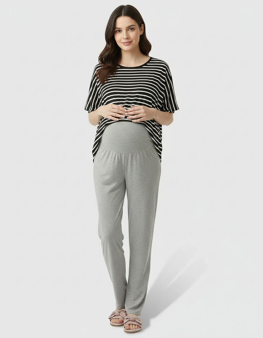 Bump Society – The Comfort Collection: High-Waist Straight-Leg Maternity Pants-Bump Society