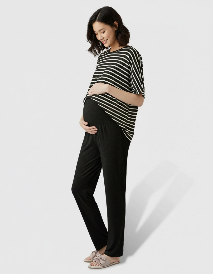 Bump Society – The Comfort Collection: High-Waist Straight-Leg Maternity Pants-Bump Society