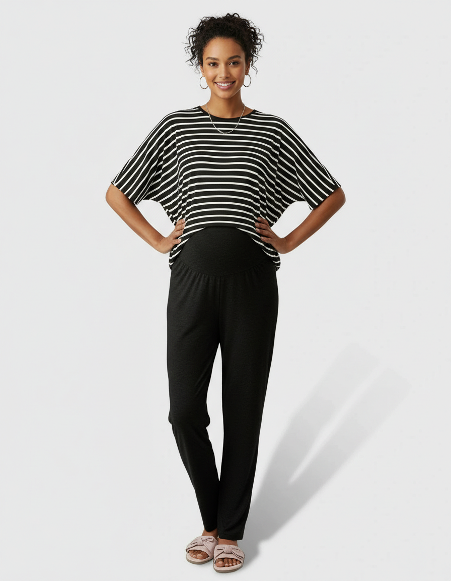 Bump Society – The Comfort Collection: High-Waist Straight-Leg Maternity Pants-Bump Society