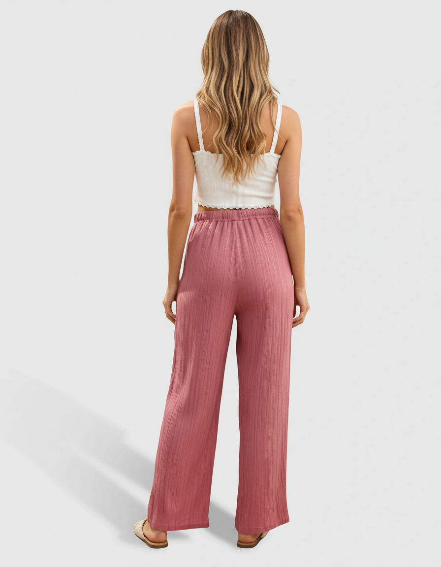 Bump Society – The Comfort Collection: High-Waisted Breathable Wide-Leg Maternity Trousers-Bump Society