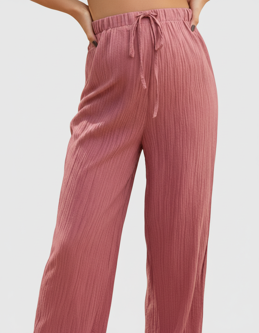 Bump Society – The Comfort Collection: High-Waisted Breathable Wide-Leg Maternity Trousers-Bump Society
