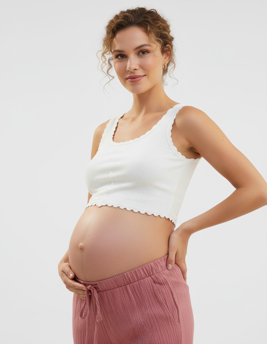 Bump Society – The Comfort Collection: High-Waisted Breathable Wide-Leg Maternity Trousers-Bump Society