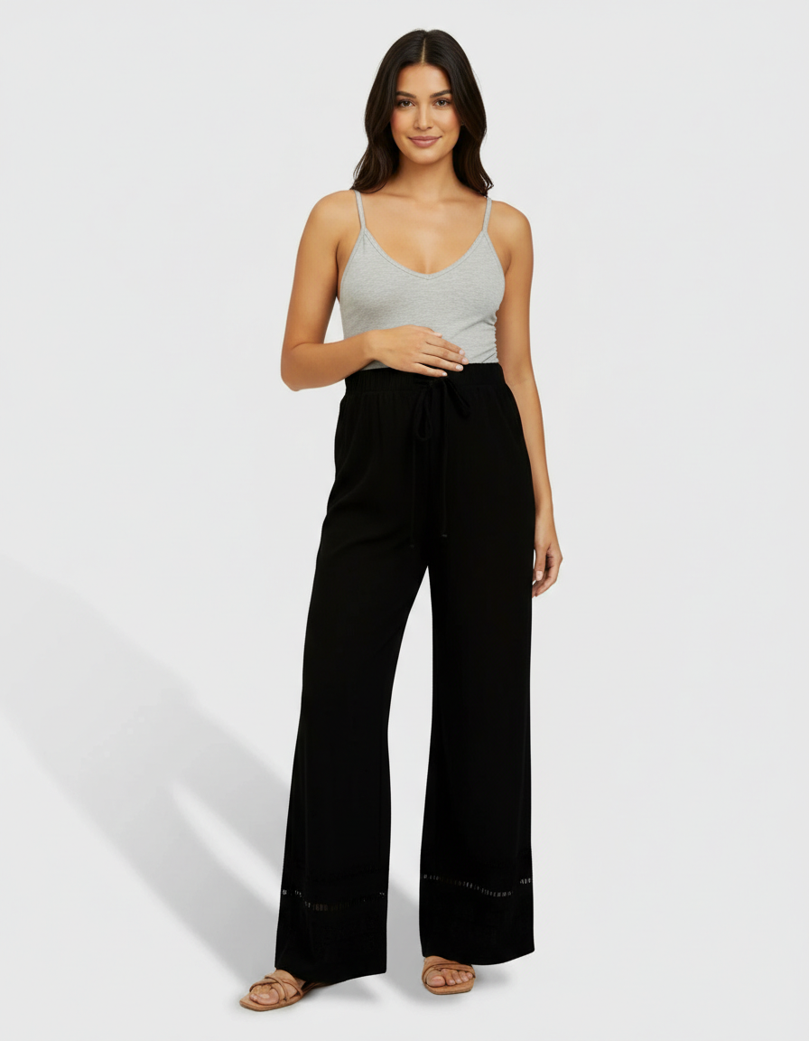 Bump Society – The Comfort Collection: High Waisted Maternity Wide Leg Pants-Bump Society