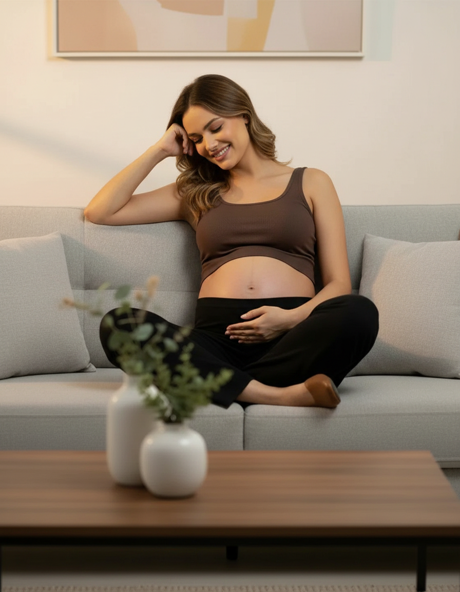 Bump Society – The Comfort Collection: High-Waisted Wide-Leg Tailored Maternity Pants-Bump Society