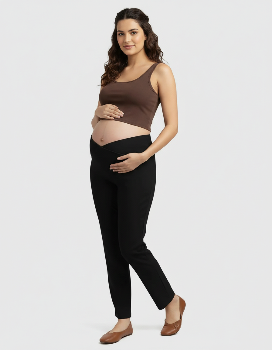 Bump Society – The Comfort Collection: High-Waisted Wide-Leg Tailored Maternity Pants-Bump Society