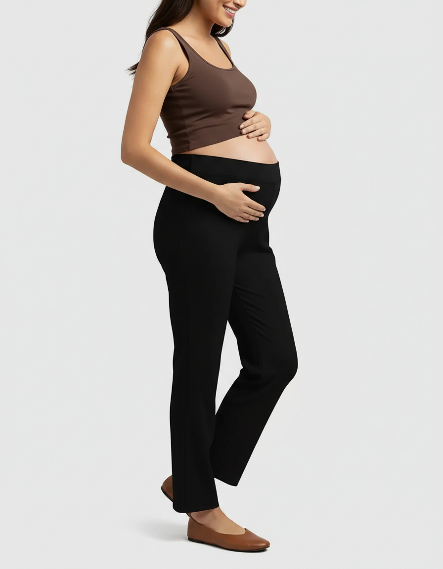Bump Society – The Comfort Collection: High-Waisted Wide-Leg Tailored Maternity Pants-Bump Society