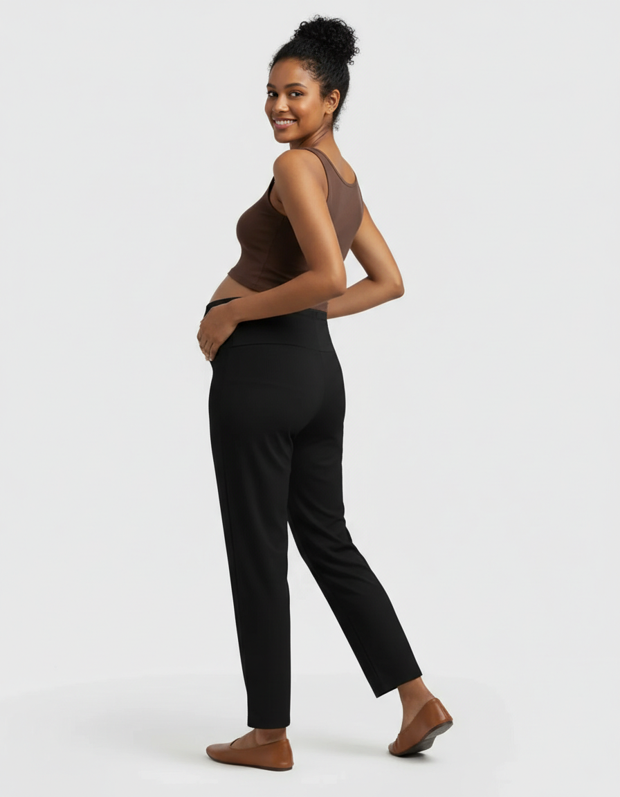 Bump Society – The Comfort Collection: High-Waisted Wide-Leg Tailored Maternity Pants-Bump Society