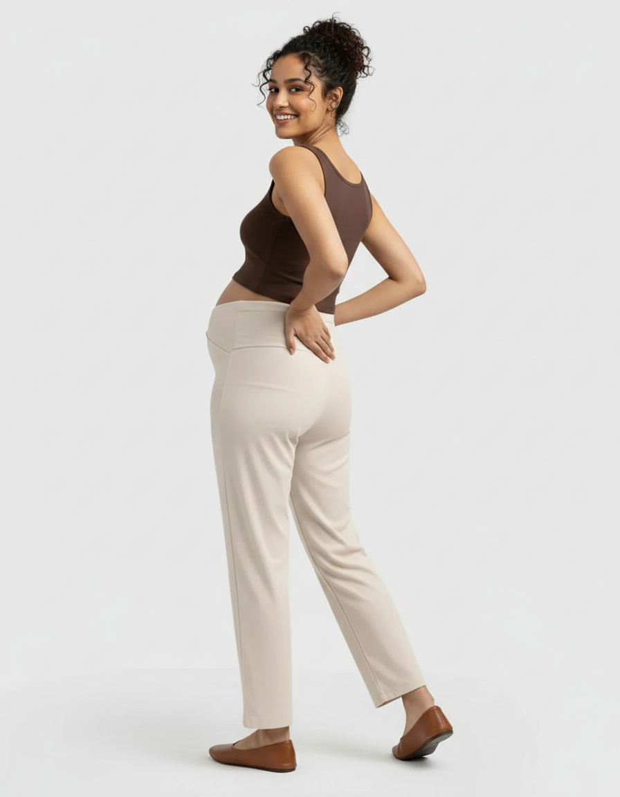 Bump Society – The Comfort Collection: High-Waisted Wide-Leg Tailored Maternity Pants-Bump Society