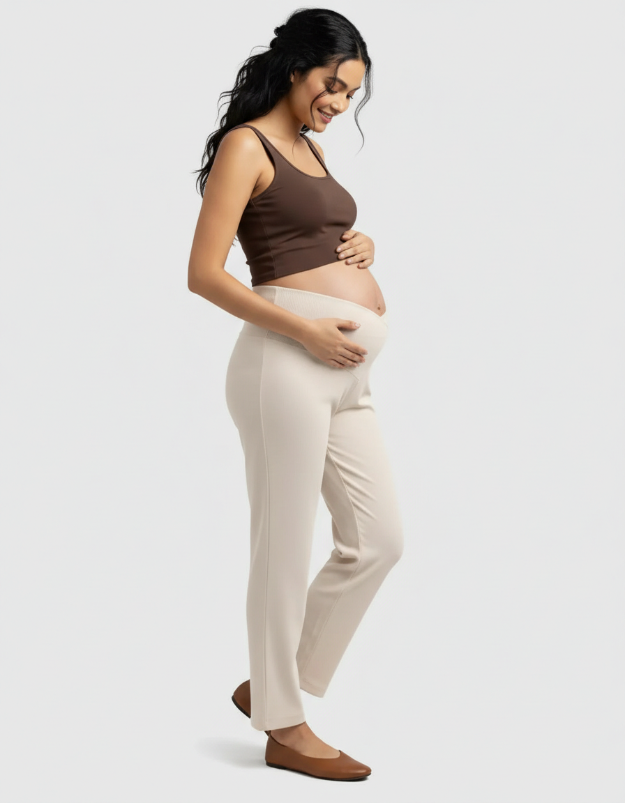 Bump Society – The Comfort Collection: High-Waisted Wide-Leg Tailored Maternity Pants-Bump Society
