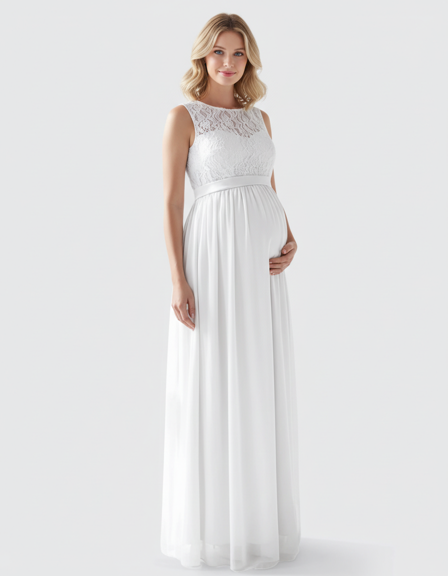 Bump Society – The Comfort Collection: Lace Bodice Elegant Maternity Maxi Dress-Bump Society