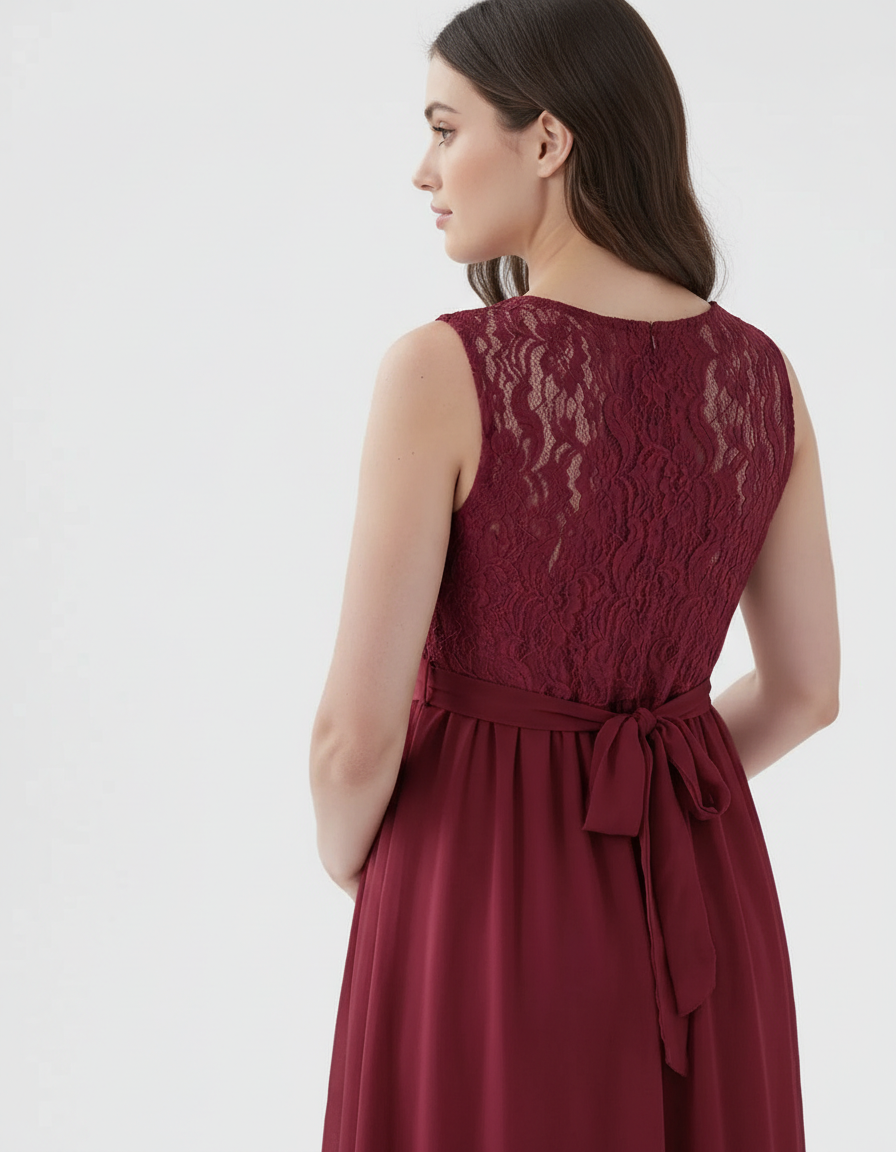 Bump Society – The Comfort Collection: Lace Bodice Elegant Maternity Maxi Dress-Bump Society