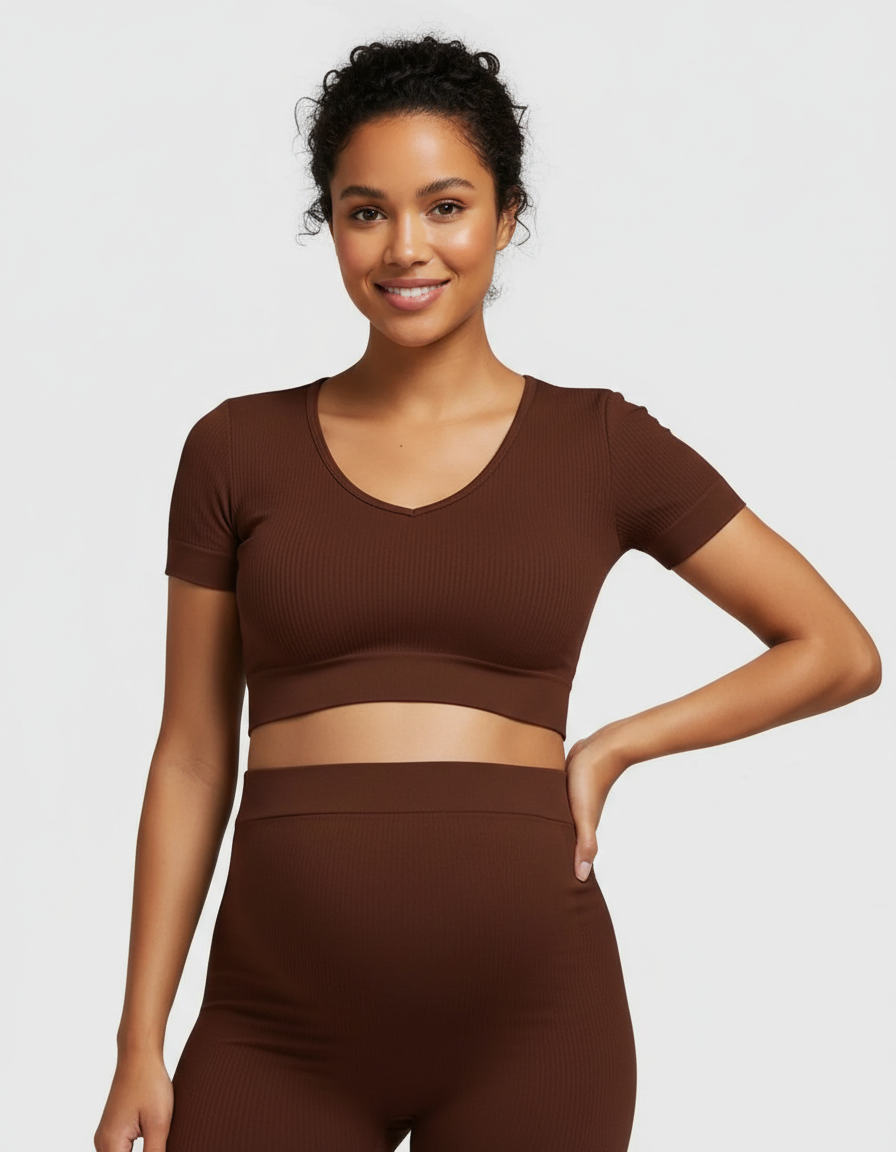Bump Society – The Comfort Collection: Nylon Stretch Comfort Fit Maternity Activewear Set-Bump Society