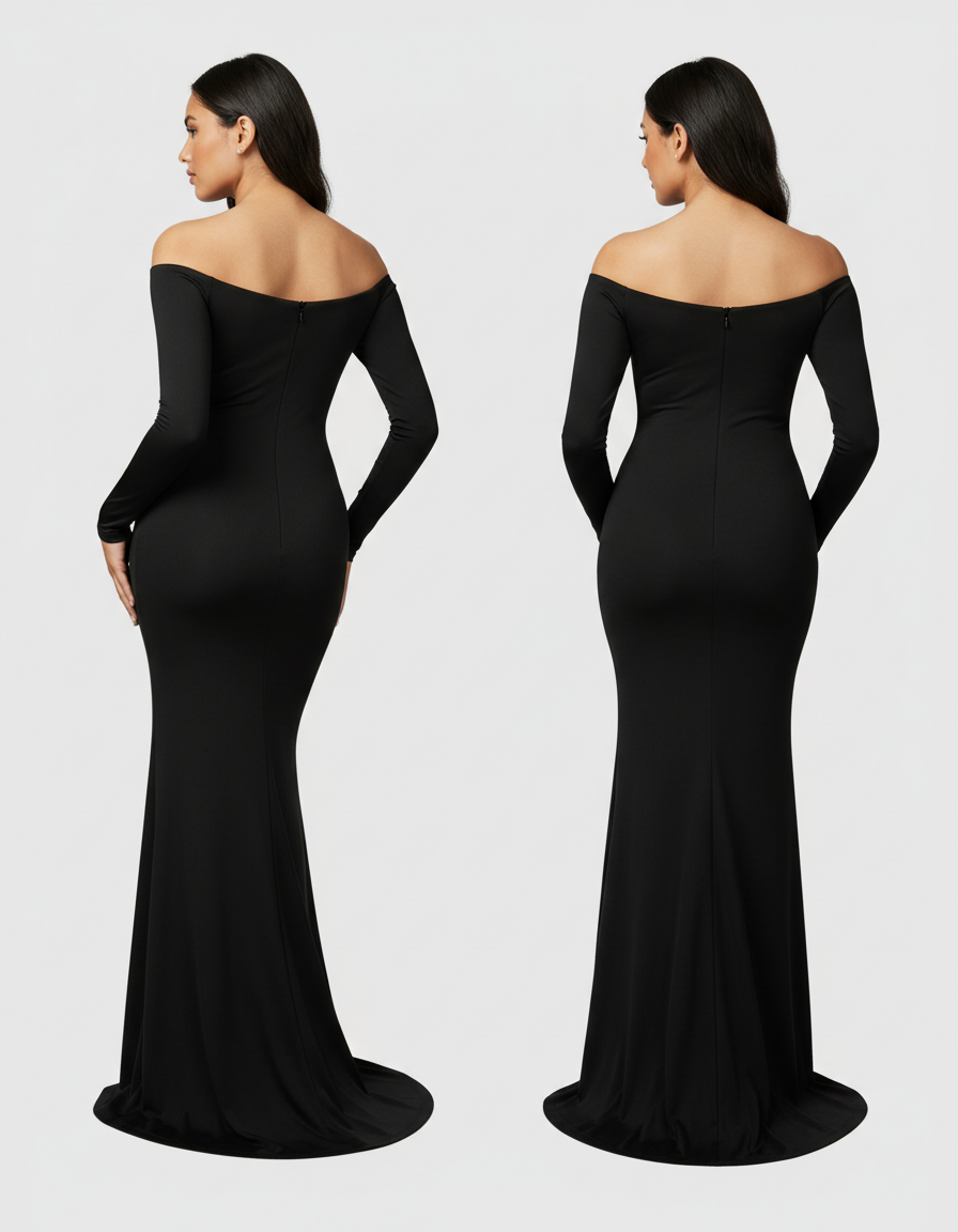 Bump Society – The Comfort Collection: Off Shoulder Cut Out Maternity Photoshoot Gown-Bump Society