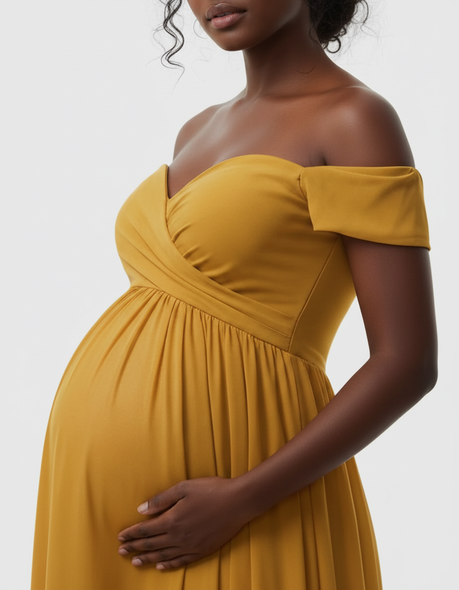 Bump Society – The Comfort Collection: Off-Shoulder Dreamy Maternity Photography Gown-Bump Society