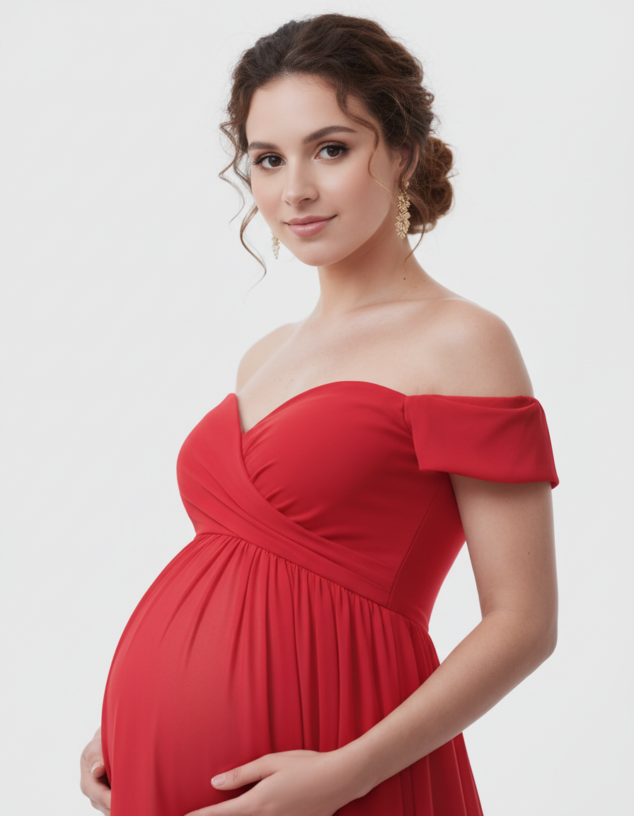 Bump Society – The Comfort Collection: Off-Shoulder Dreamy Maternity Photography Gown-Bump Society