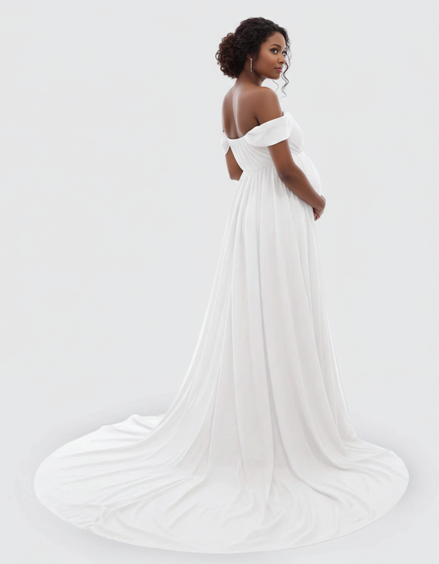 Bump Society – The Comfort Collection: Off-Shoulder Dreamy Maternity Photography Gown-Bump Society