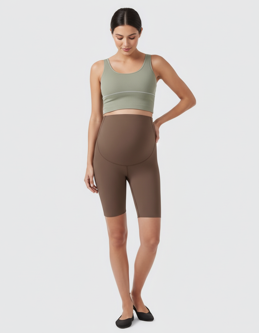 Bump Society – The Comfort Collection: Over-Belly Seamless Design Maternity Shorts-Bump Society