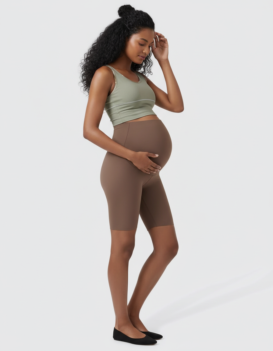 Bump Society – The Comfort Collection: Over-Belly Seamless Design Maternity Shorts-Bump Society