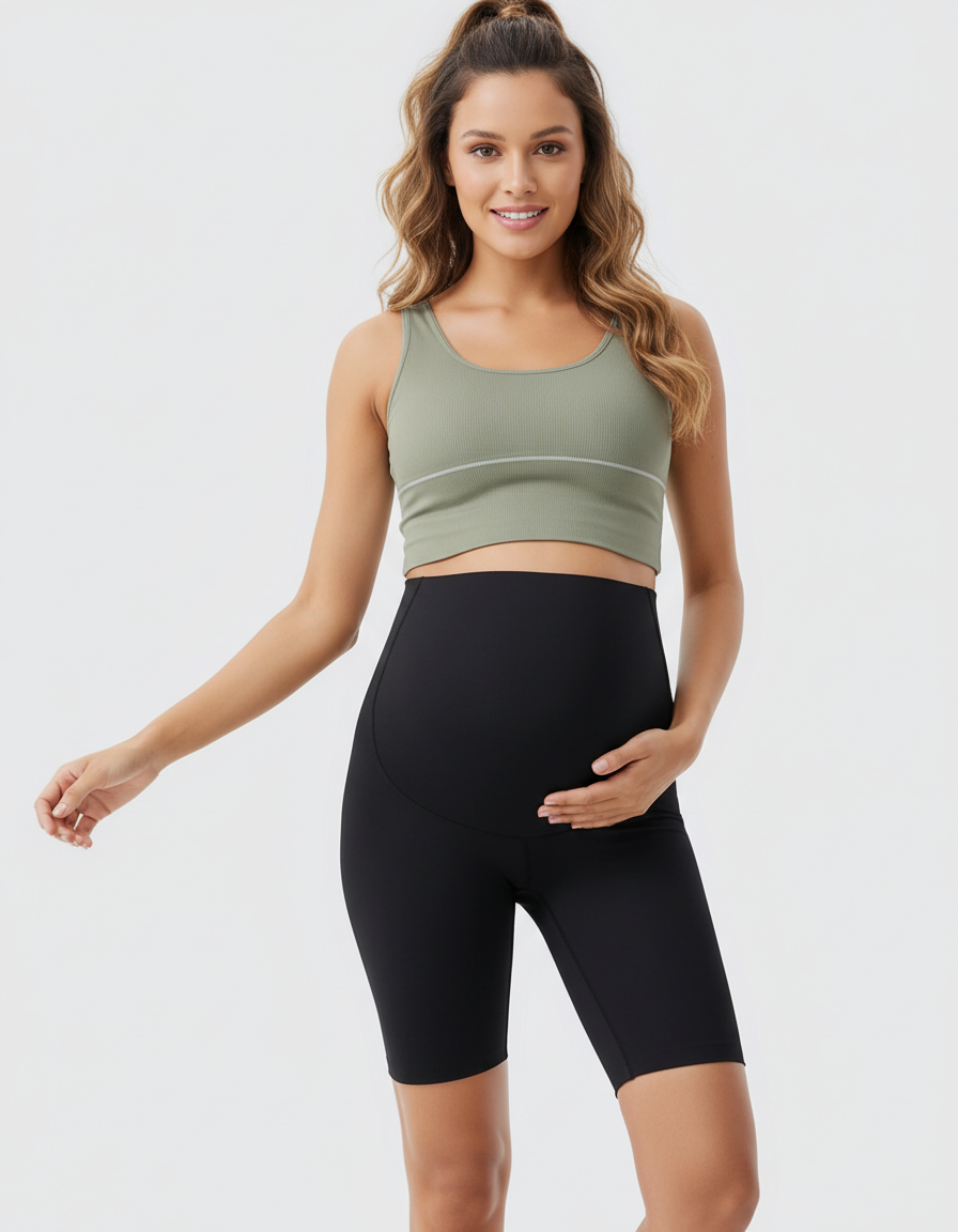 Bump Society – The Comfort Collection: Over-Belly Seamless Design Maternity Shorts-Bump Society