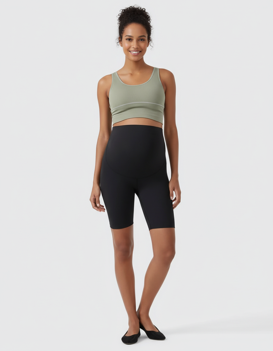Bump Society – The Comfort Collection: Over-Belly Seamless Design Maternity Shorts-Bump Society