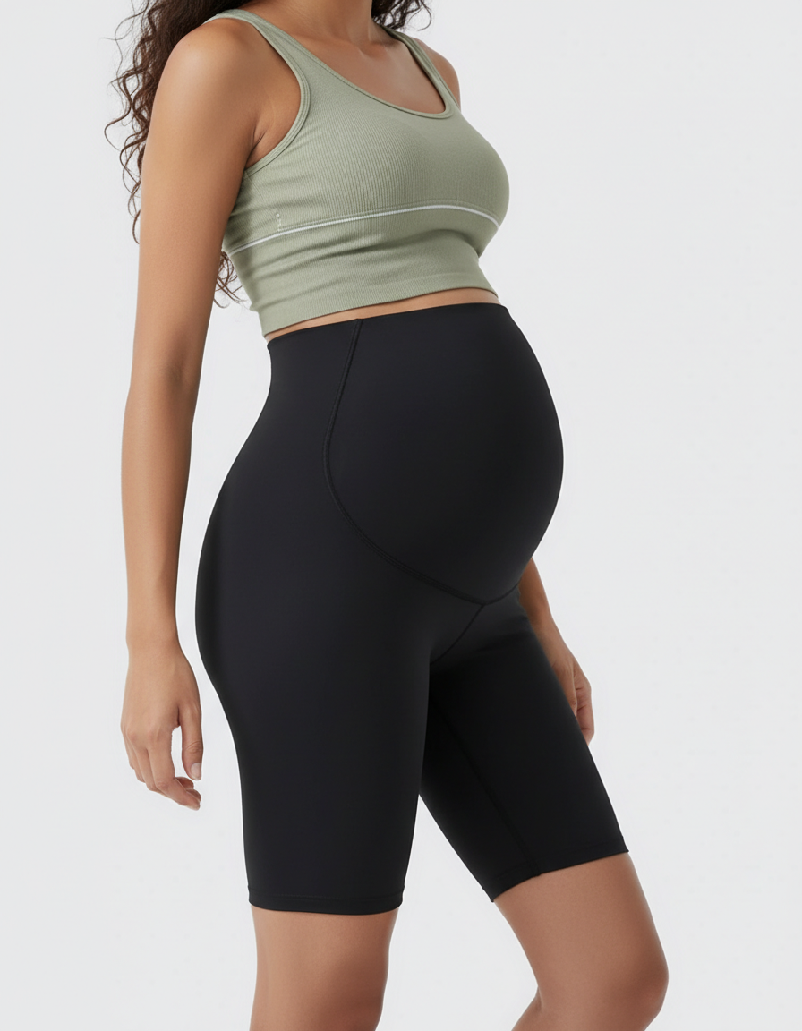 Bump Society – The Comfort Collection: Over-Belly Seamless Design Maternity Shorts-Bump Society