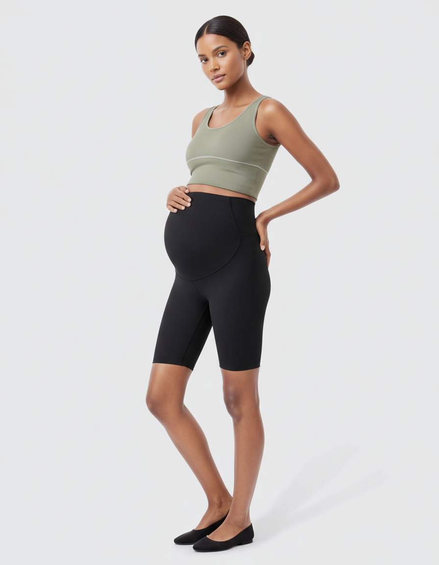 Bump Society – The Comfort Collection: Over-Belly Seamless Design Maternity Shorts-Bump Society