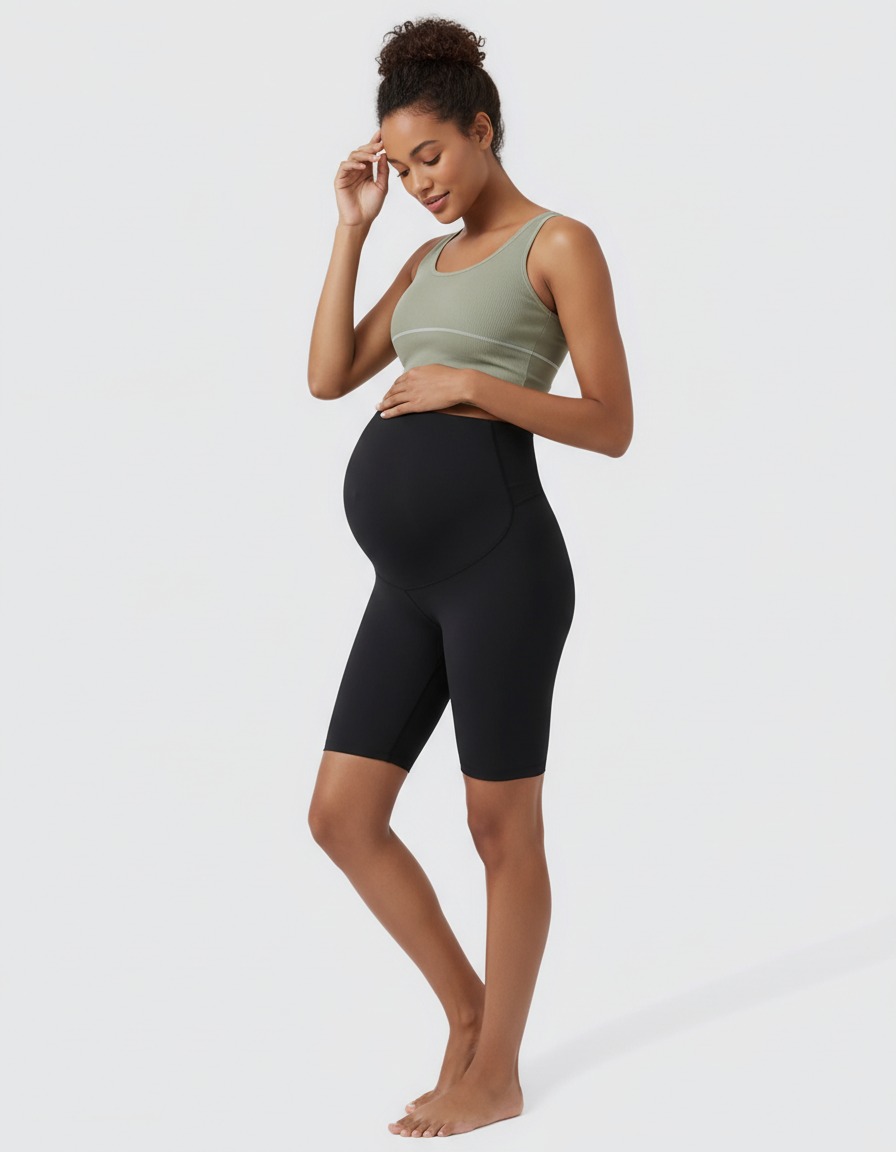 Bump Society – The Comfort Collection: Over-Belly Seamless Design Maternity Shorts-Bump Society