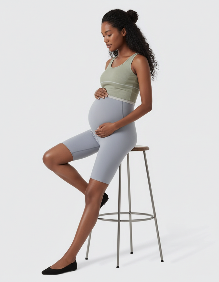 Bump Society – The Comfort Collection: Over-Belly Seamless Design Maternity Shorts-Bump Society