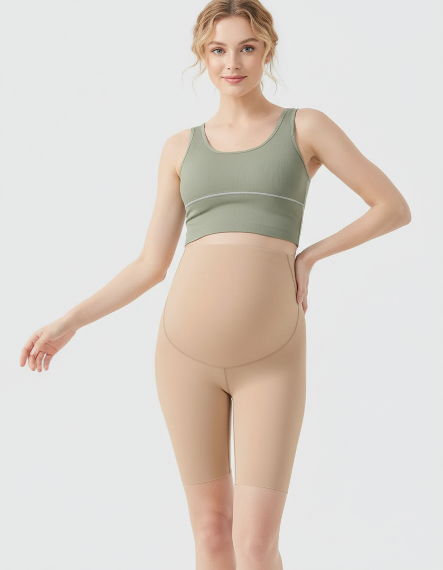 Bump Society – The Comfort Collection: Over-Belly Seamless Design Maternity Shorts-Bump Society