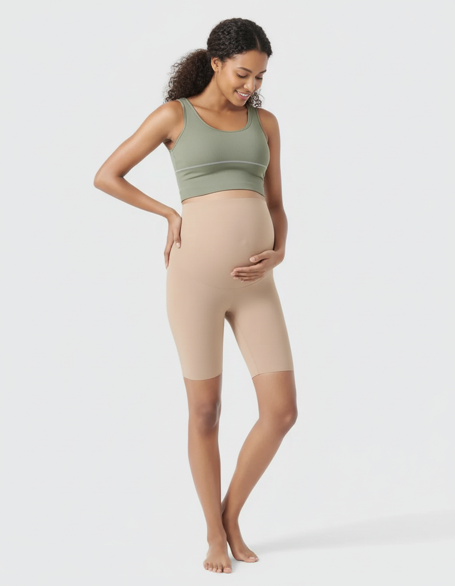Bump Society – The Comfort Collection: Over-Belly Seamless Design Maternity Shorts-Bump Society