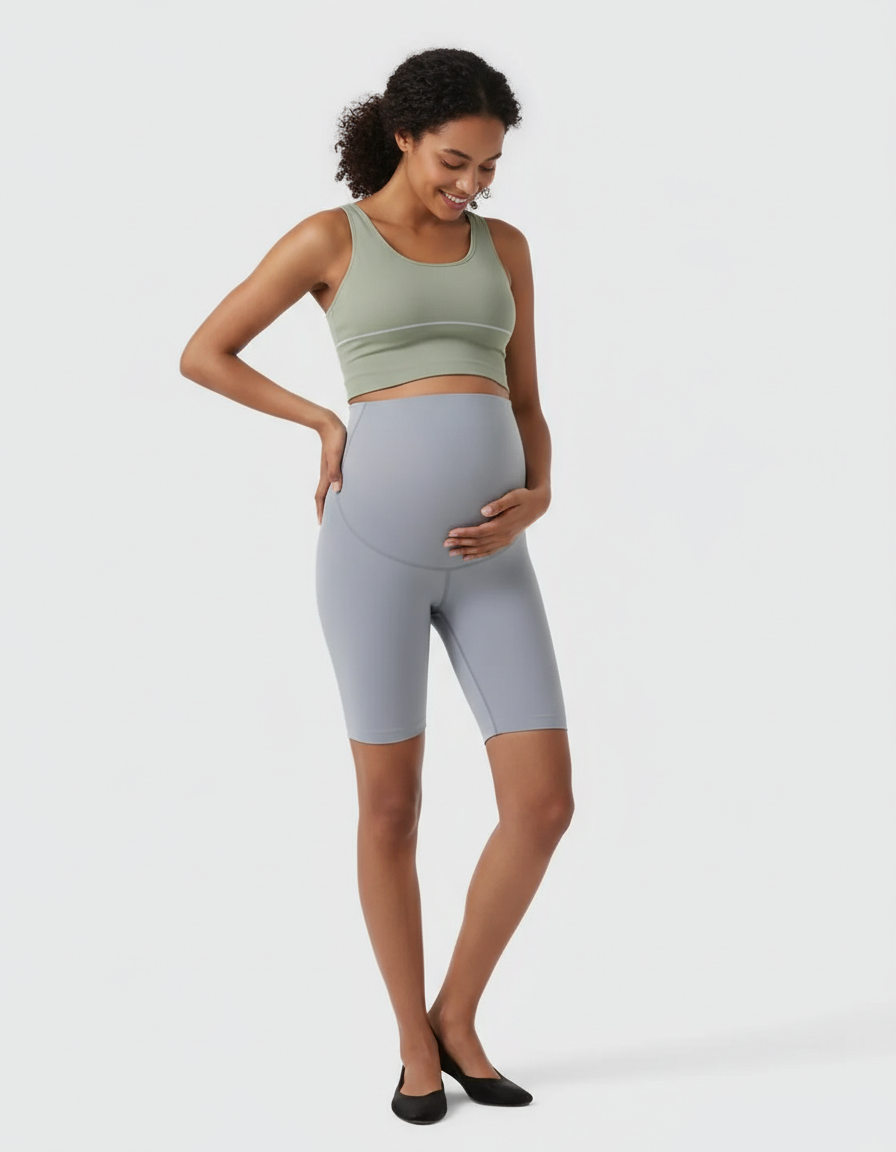 Bump Society – The Comfort Collection: Over-Belly Seamless Design Maternity Shorts-Bump Society
