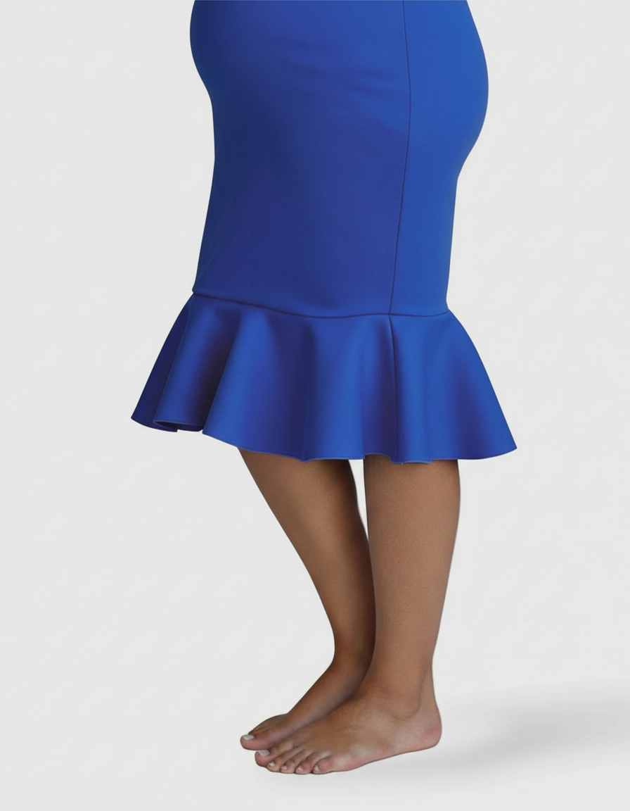Bump Society – The Comfort Collection: Ruffled Off-Shoulder Mermaid Hem Maternity Photography Gown-Bump Society