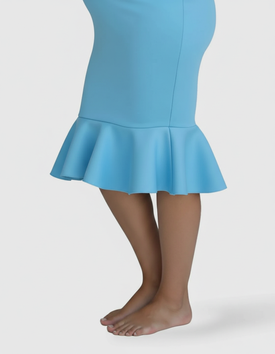 Bump Society – The Comfort Collection: Ruffled Off-Shoulder Mermaid Hem Maternity Photography Gown-Bump Society