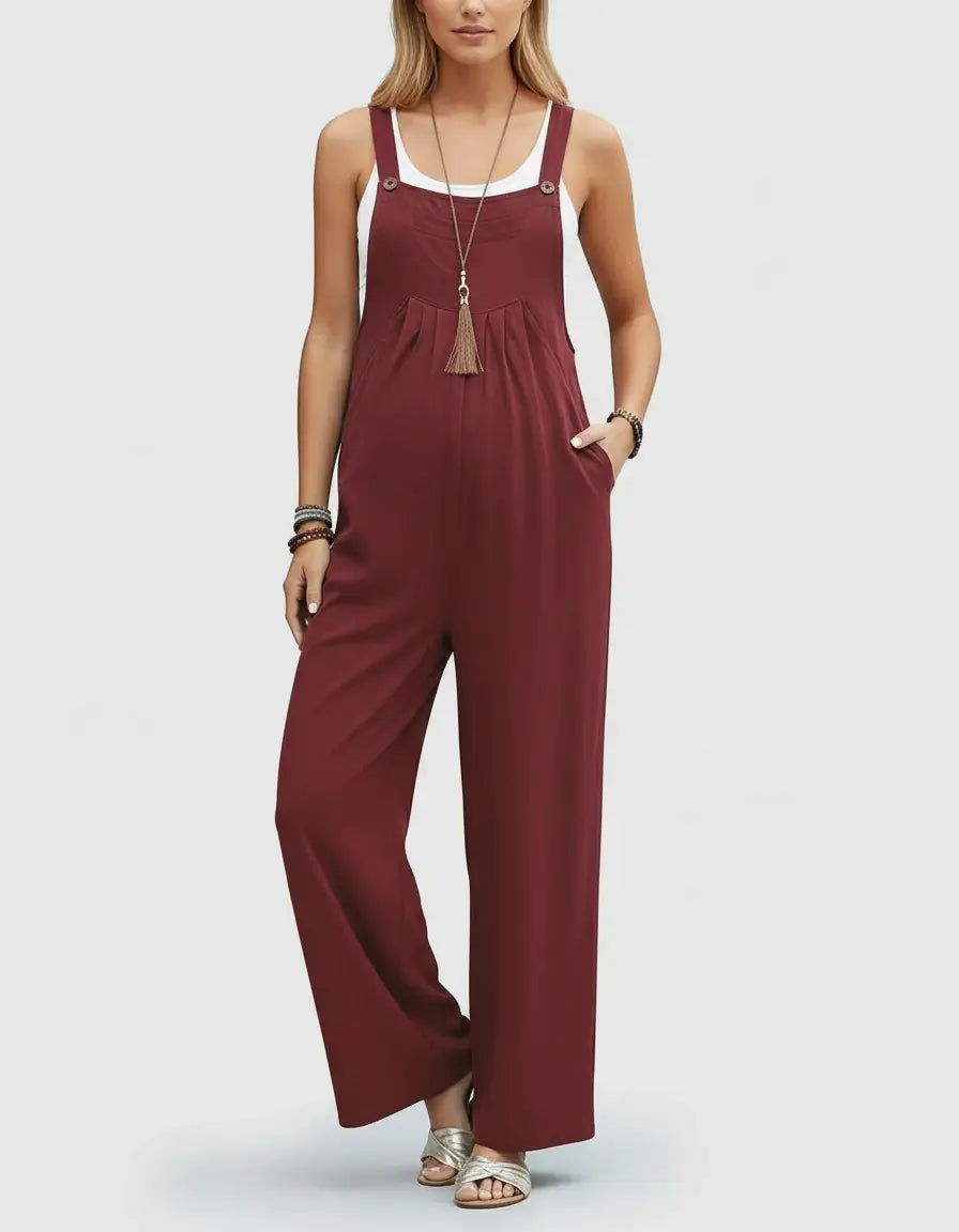 Bump Society – The Comfort Collection: Soft-Drape Wide-Leg Maternity Jumpsuit-Bump Society