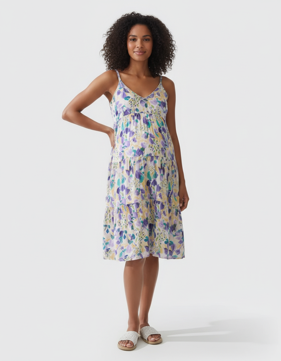 Bump Society – The Comfort Collection: Spaghetti Strap Floral Maternity Nightdress-Bump Society