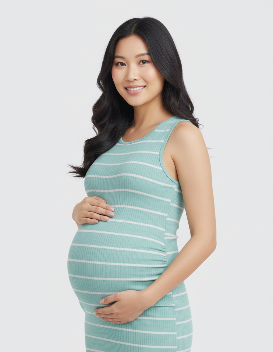 Bump Society – The Comfort Collection: Striped Sleeveless Loose Flowing Maternity Dress-Bump Society