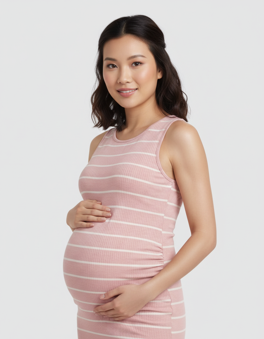 Bump Society – The Comfort Collection: Striped Sleeveless Loose Flowing Maternity Dress-Bump Society