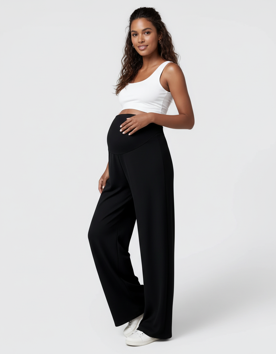 Bump Society – The Comfort Collection: Tencel High-Waist Wide-Leg Maternity Pants-Bump Society