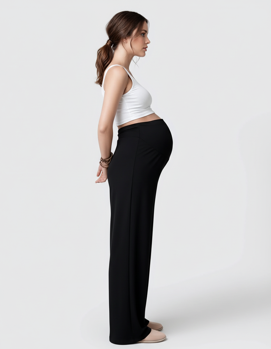 Bump Society – The Comfort Collection: Tencel High-Waist Wide-Leg Maternity Pants-Bump Society