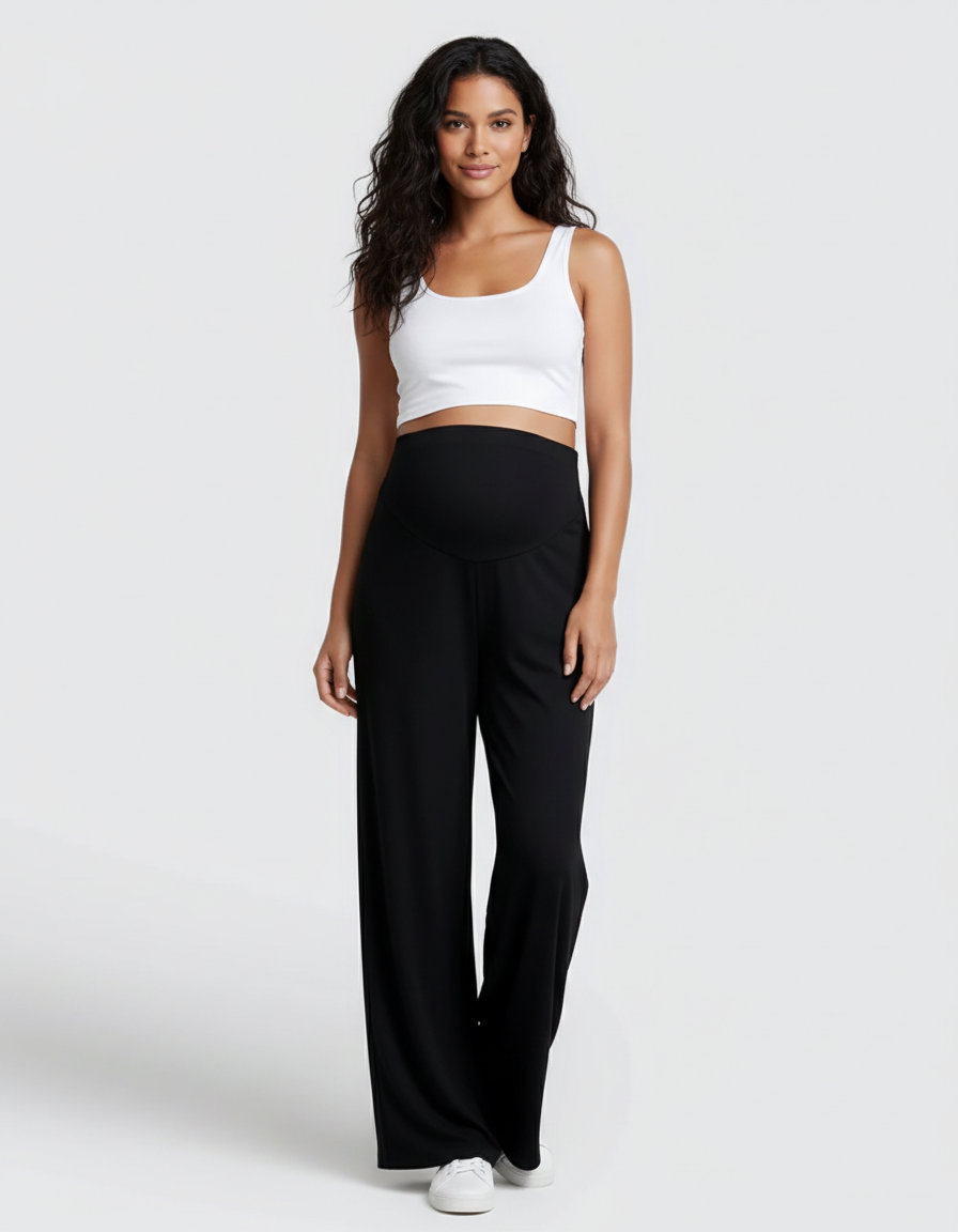 Bump Society – The Comfort Collection: Tencel High-Waist Wide-Leg Maternity Pants-Bump Society