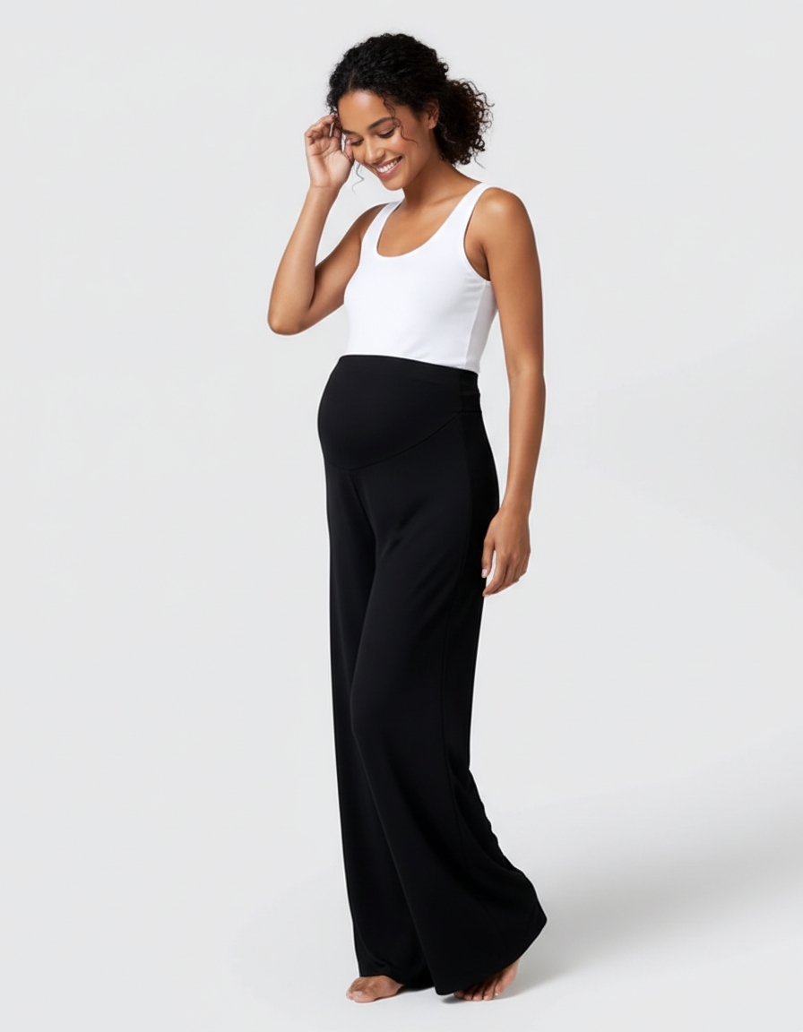 Bump Society – The Comfort Collection: Tencel High-Waist Wide-Leg Maternity Pants-Bump Society