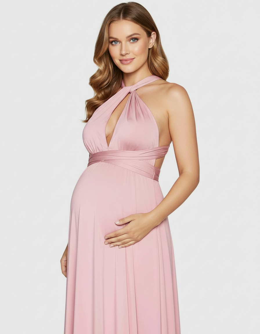 Bump Society – The Comfort Collection: Tie-Waist Flowy Maternity Maxi Dress-Bump Society