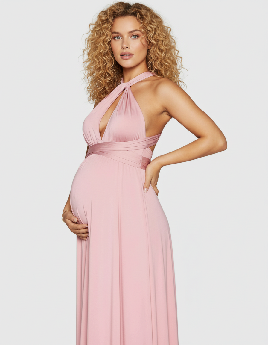 Bump Society – The Comfort Collection: Tie-Waist Flowy Maternity Maxi Dress-Bump Society