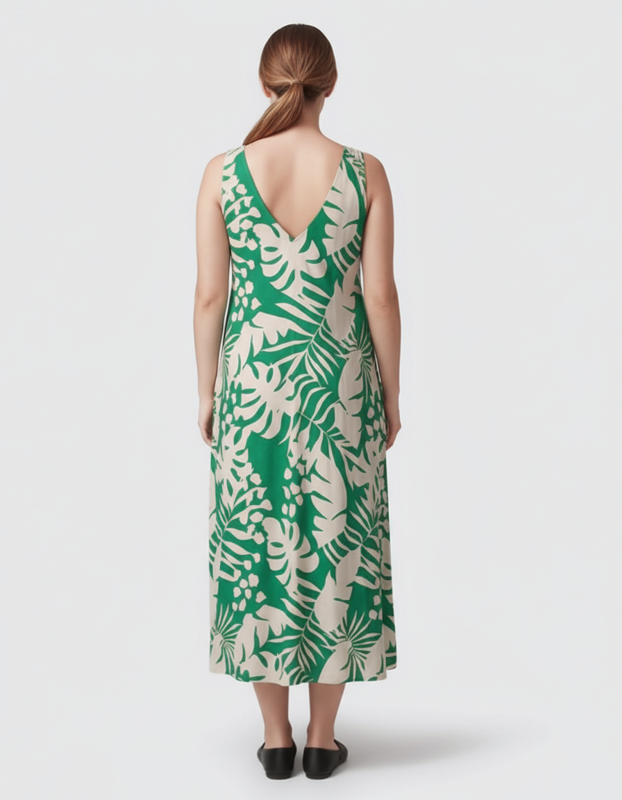 Bump Society – The Comfort Collection: Tropical-Print Sleeveless Maternity Dress-Bump Society